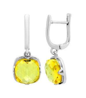 Серебряные серьги с цитрином – Mirserebra925.ru