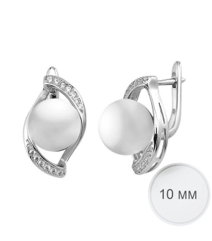 Серебряные серьги с жемчугом ‒ Mirserebra925.ru