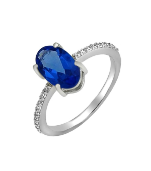 Серебряное кольцо с танзанитом ‒ Mirserebra925.ru