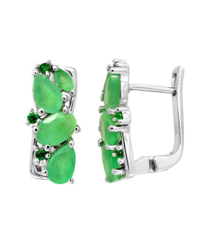 Серебряные серьги с изумрудом – Mirserebra925.ru