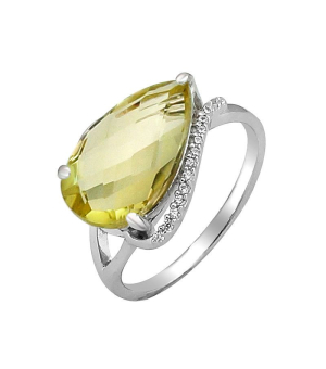 Серебряное кольцо с лимонным топазом – Mirserebra925.ru