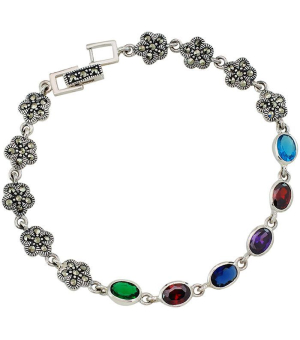 Серебряный браслет с марказитом ‒ Mirserebra925.ru