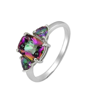 Серебряное кольцо с мистик кварцем ‒ Mirserebra925.ru