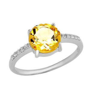 Серебряное кольцо с цитрином – Mirserebra925.ru