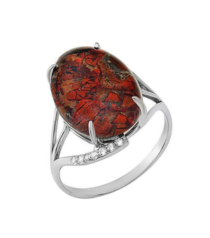 Серебряное кольцо с яшмой ‒ Mirserebra925.ru