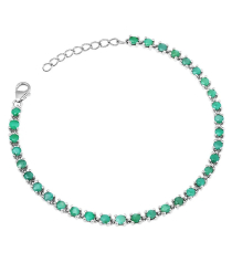 Серебряный браслет с изумрудом – Mirserebra925.ru