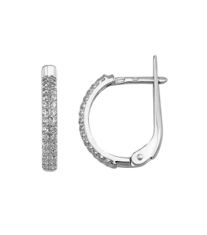 Серебряные серьги с цирконом ‒ Mirserebra925.ru