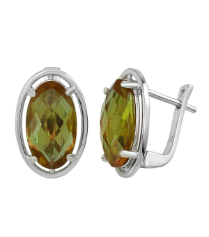 Серебряные серьги с султанитом ‒ Mirserebra925.ru