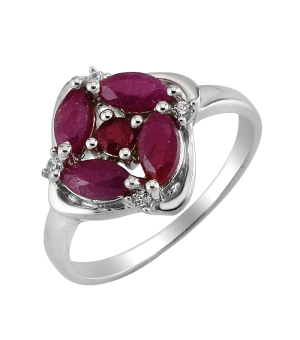 Серебряное кольцо с рубином – Mirserebra925.ru