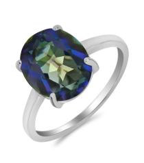 Серебряное кольцо с мистик кварцем ‒ Mirserebra925.ru