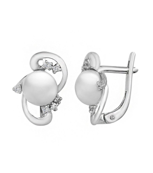 Серебряные серьги с жемчугом ‒ Mirserebra925.ru
