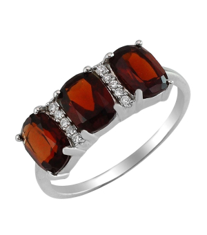 Серебряное кольцо с гранатом – Mirserebra925.ru