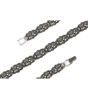 Серебряный браслет с марказитом ‒ Mirserebra925.ru