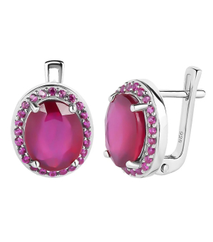 Серебряные серьги с рубином – Mirserebra925.ru