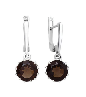 Серебряные серьги с раухтопазом – Mirserebra925.ru