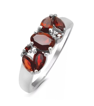 Серебряное кольцо с гранатом – Mirserebra925.ru