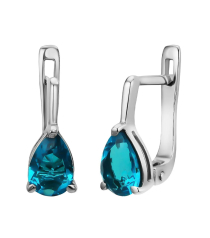 Серебряные серьги с лондон топазом кварц ‒ Mirserebra925.ru