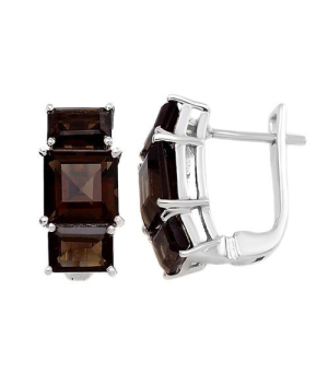 Серебряные серьги с раухтопазом – Mirserebra925.ru