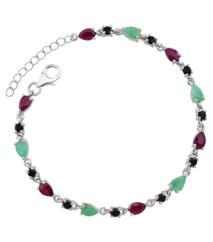 Серебряный браслет микс камней – Mirserebra925.ru