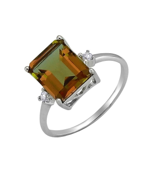 Серебряное кольцо с султанитом ‒ Mirserebra925.ru