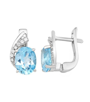 Серебряные серьги с топазом ‒ Mirserebra925.ru