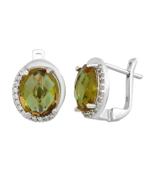 Серебряные серьги с султанитом ‒ Mirserebra925.ru