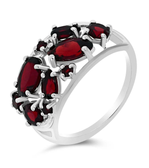 Серебряное кольцо с гранатом – Mirserebra925.ru