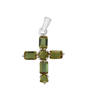 Серебряный крестик с султанитом – Mirserebra925.ru