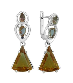 Серебряные серьги с султанитом ‒ Mirserebra925.ru