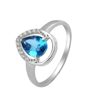 Серебряное кольцо с лондон топазом кварц ‒ Mirserebra925.ru