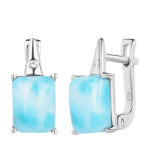 Серебряные серьги с ларимаром ‒ Mirserebra925.ru