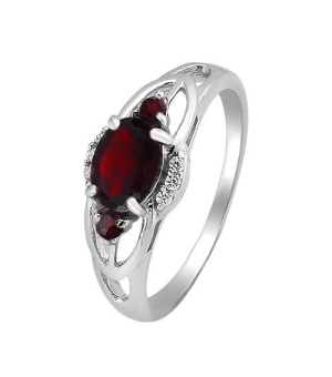 Серебряное кольцо с гранатом – Mirserebra925.ru