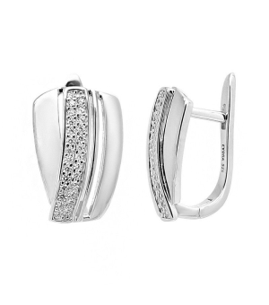 Серебряные серьги с цирконом ‒ Mirserebra925.ru