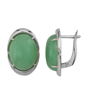 Серебряные серьги с нефритом – Mirserebra925.ru