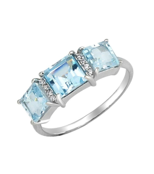 Серебряное кольцо с топазом ‒ Mirserebra925.ru