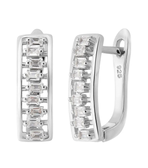 Серебряные серьги с цирконом ‒ Mirserebra925.ru