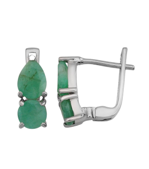 Серебряные серьги с изумрудом – Mirserebra925.ru