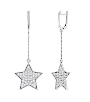 Серебряные серьги с цирконом ‒ Mirserebra925.ru