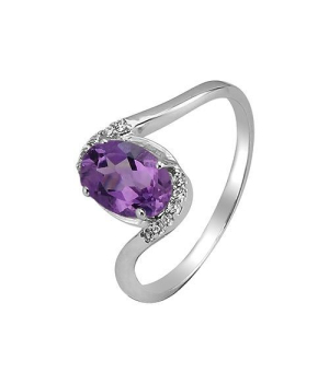 Серебряное кольцо с аметистом ‒ Mirserebra925.ru