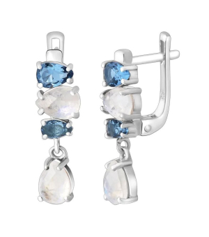 Серебряные серьги микс камней – Mirserebra925.ru