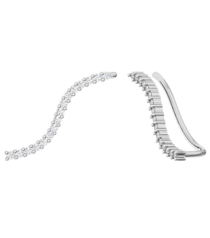 Серебряные серьги кафф с цирконом ‒ Mirserebra925.ru