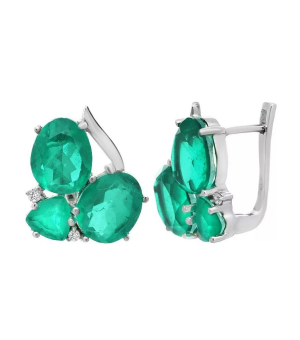 Серебряные серьги с турмалином ‒ Mirserebra925.ru