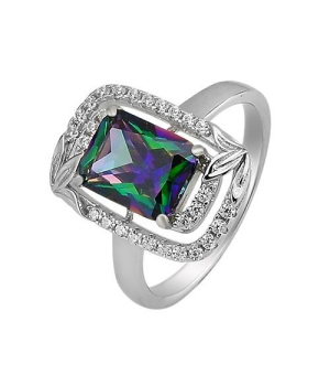 Серебряное кольцо с мистик кварцем ‒ Mirserebra925.ru