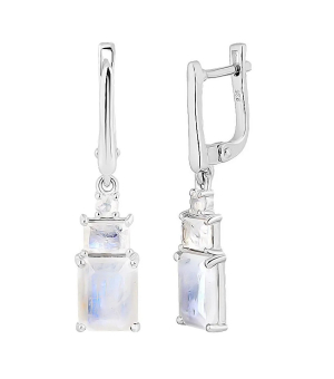 Серебряные серьги с лунным камнем – Mirserebra925.ru