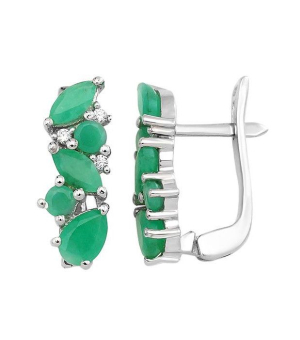 Серебряные серьги с изумрудом – Mirserebra925.ru