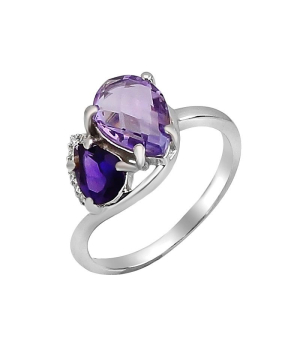 Серебряное кольцо с аметистом ‒ Mirserebra925.ru