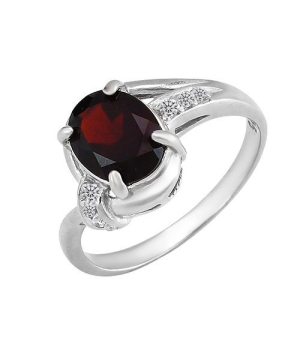 Серебряное кольцо с гранатом – Mirserebra925.ru