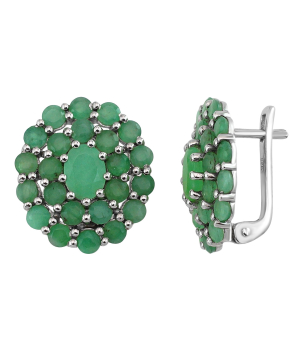 Серебряные серьги с изумрудом – Mirserebra925.ru