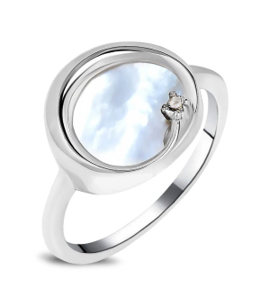 Серебряное кольцо с перламутром ‒ Mirserebra925.ru