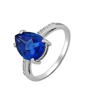 Серебряное кольцо с танзанитом ‒ Mirserebra925.ru